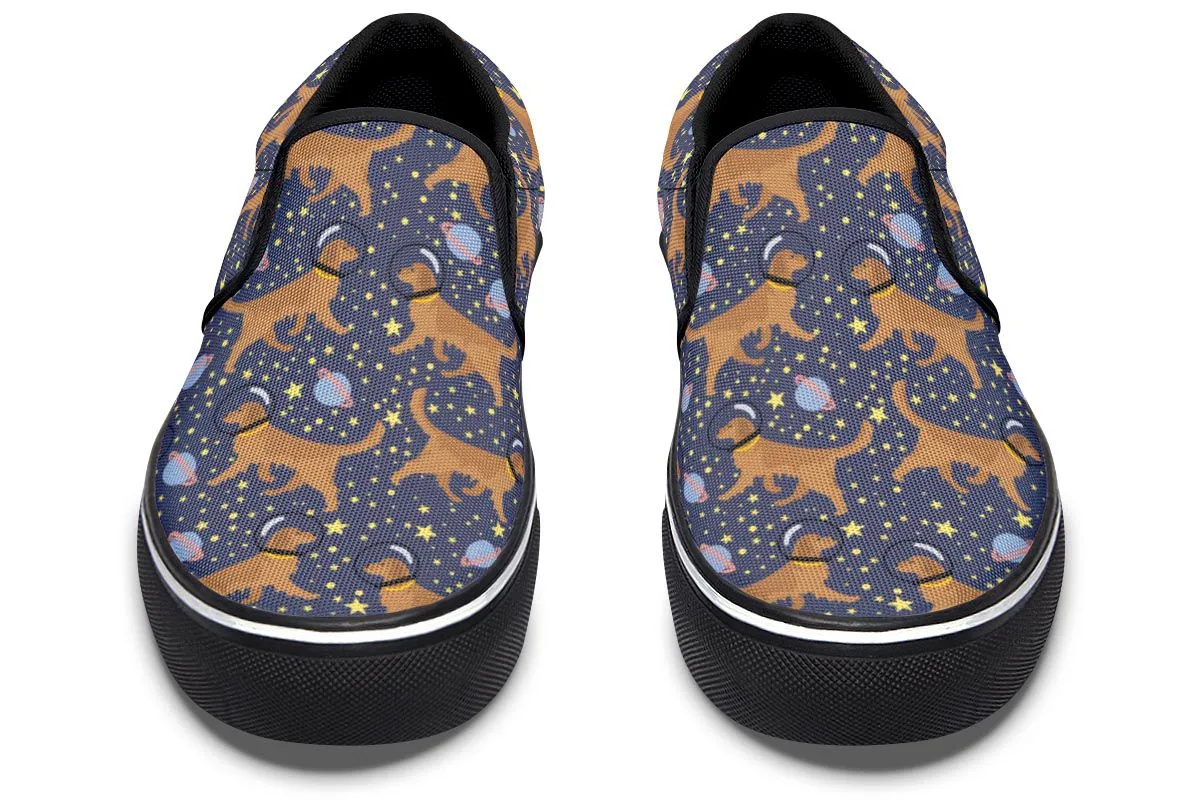 Space Golden Retriever Slip-On Shoes