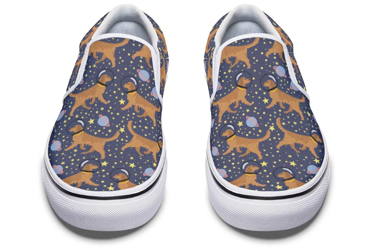 Space Golden Retriever Slip-On Shoes