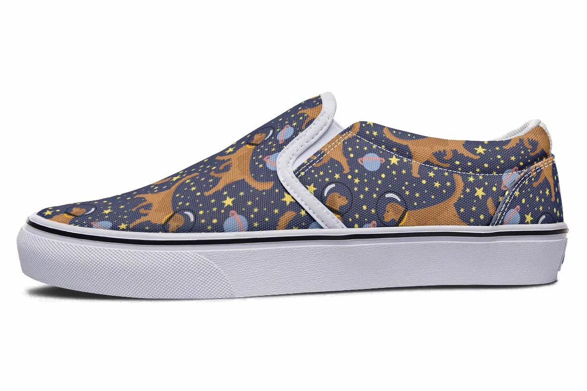 Space Golden Retriever Slip-On Shoes