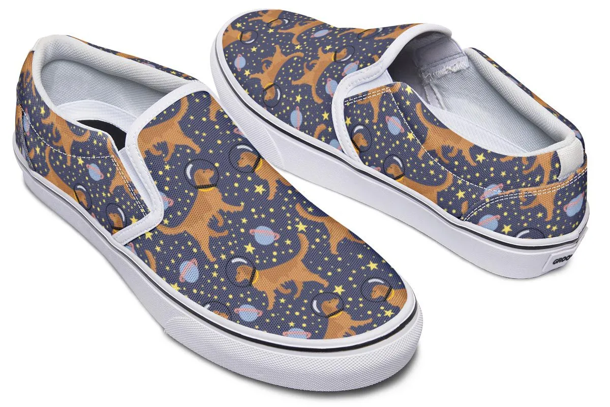 Space Golden Retriever Slip-On Shoes