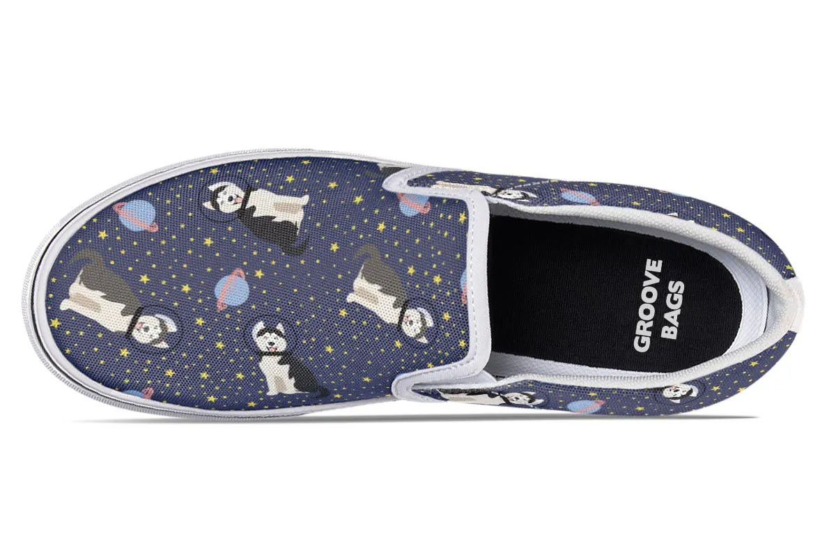 Space Siberian Husky Slip-On Shoes