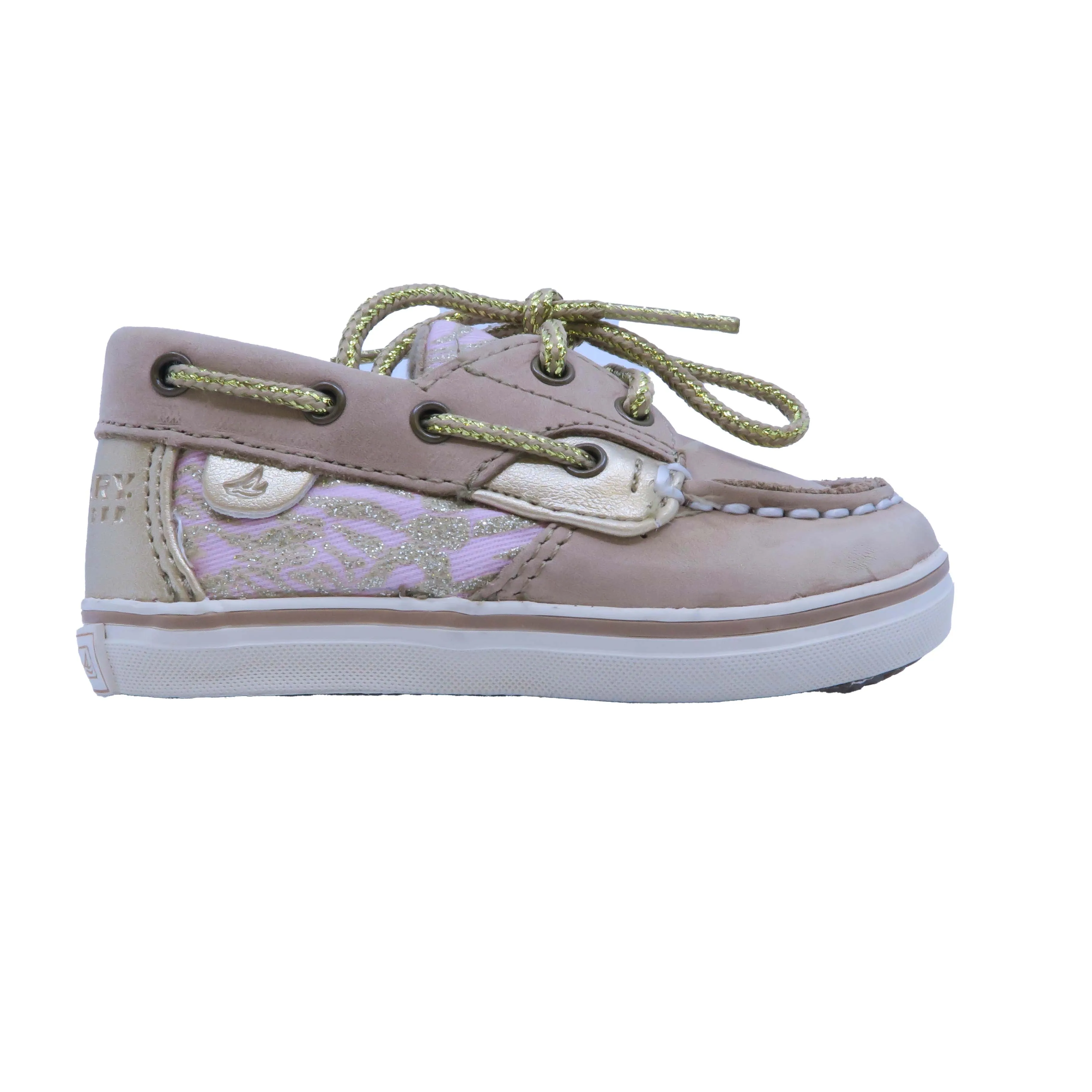 Sperry Girls Tan | Light Pink | Gold Sneakers
