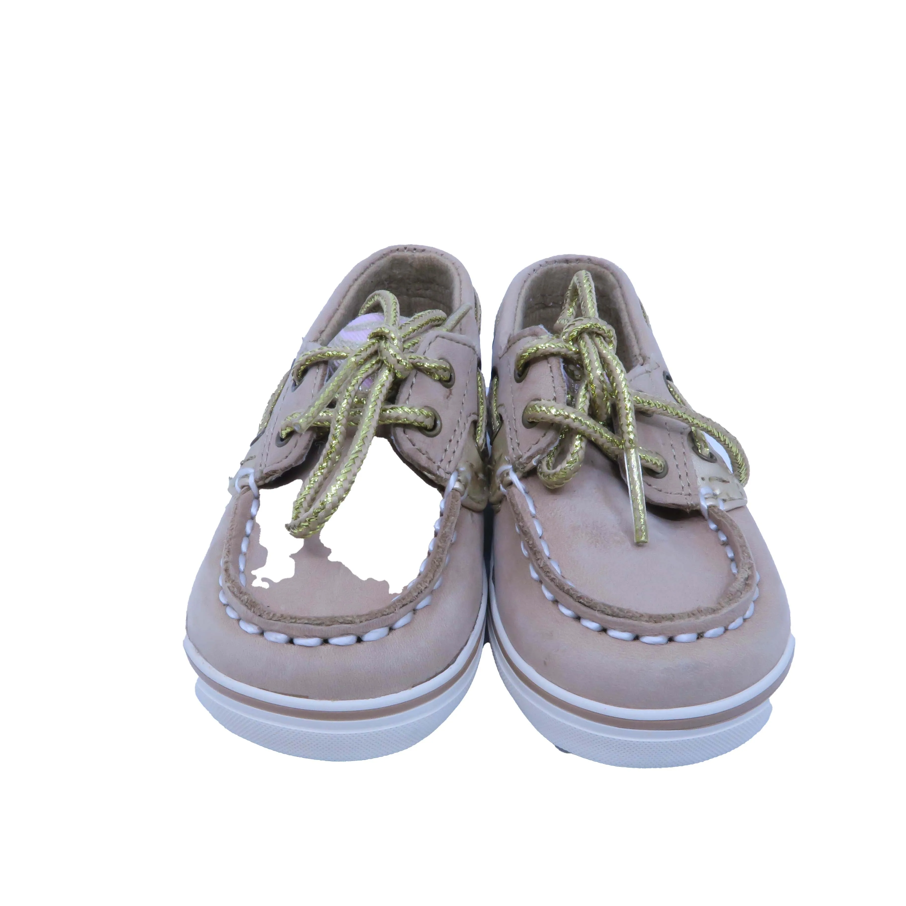Sperry Girls Tan | Light Pink | Gold Sneakers