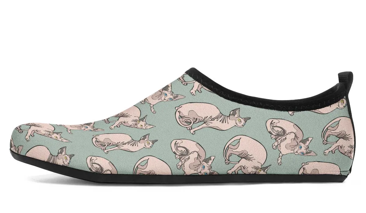 Sphynx Pattern Aqua Barefoot Shoes