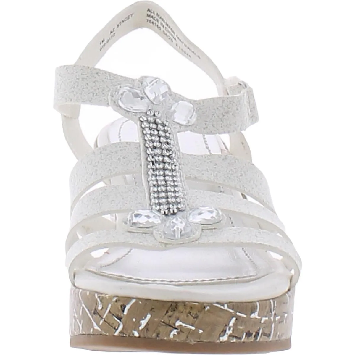Stacey Girls Embellished Rhinestone Wedge Sandals