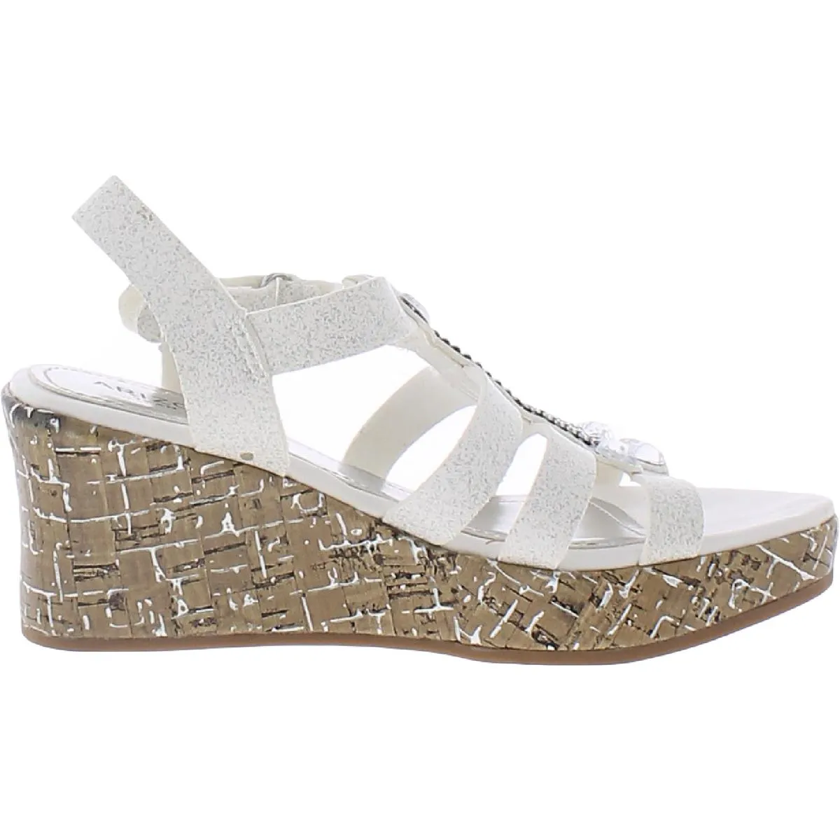 Stacey Girls Embellished Rhinestone Wedge Sandals