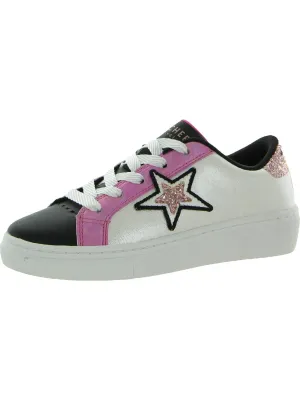 Star Shines  Girls Faux Leather Lifestyle Casual and Fashion Sneakers
