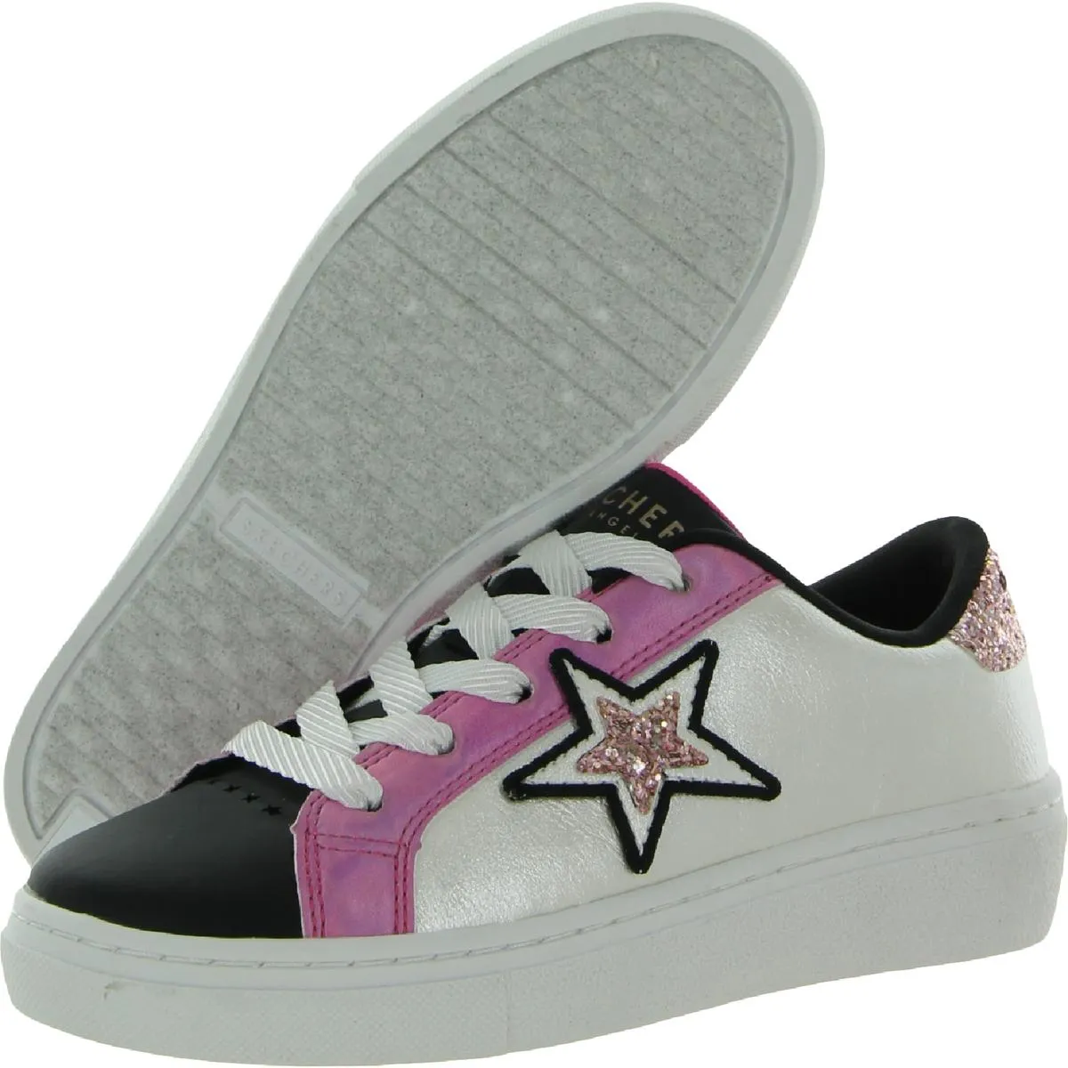 Star Shines  Girls Faux Leather Lifestyle Casual and Fashion Sneakers