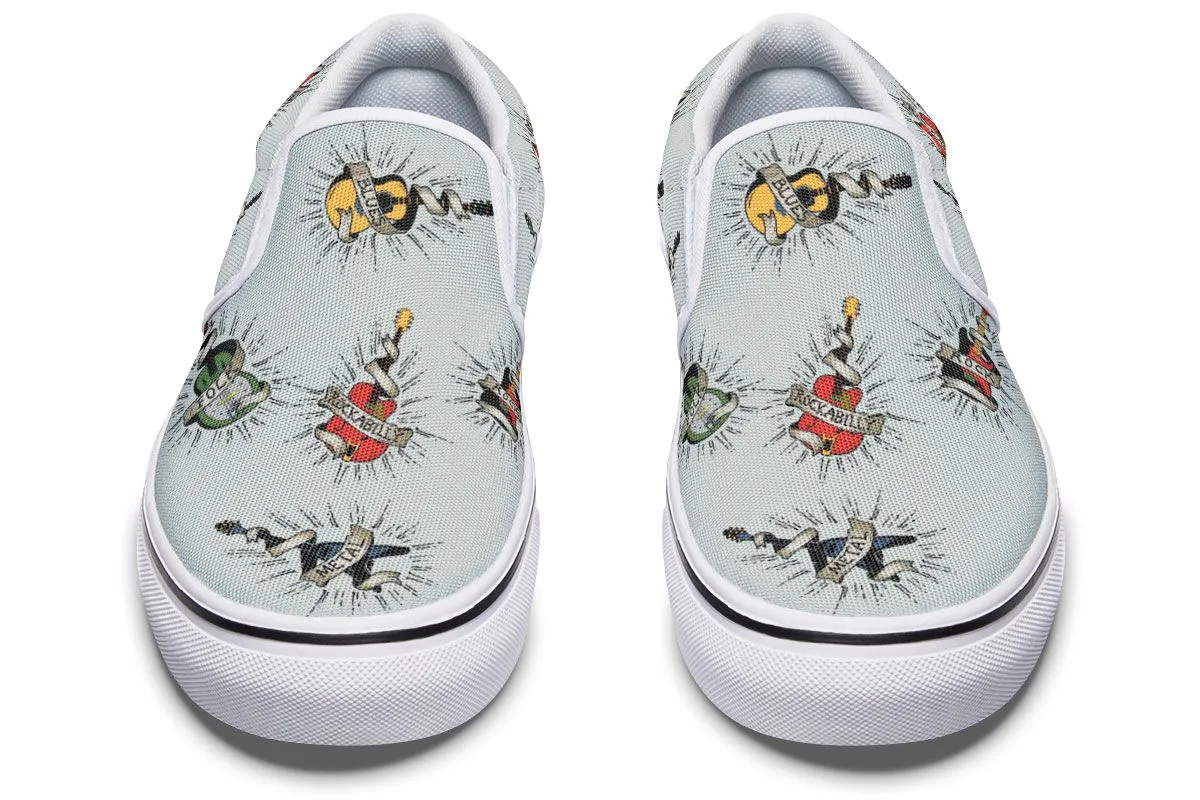 Tattoo Guitar Slip-On Shoes