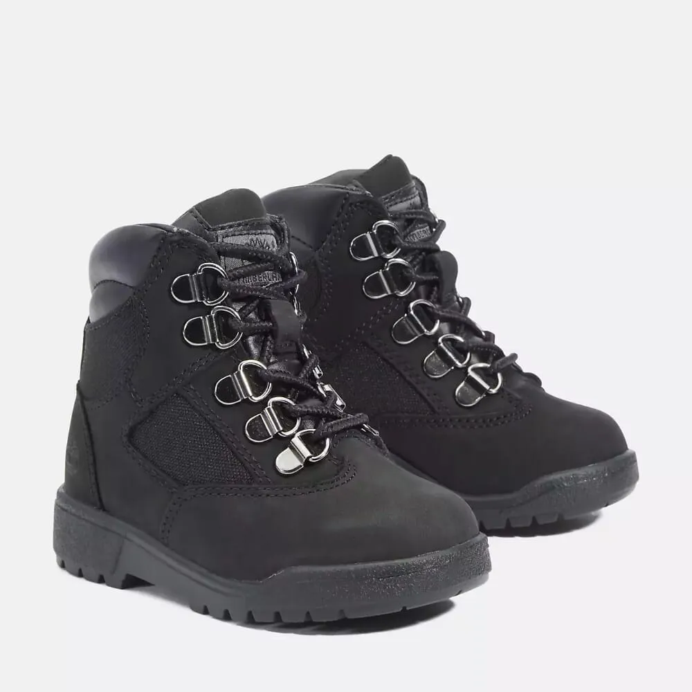 Timberland 6 Inch L/F Field Boot Black Nubuck  TB-044890-001 Toddler