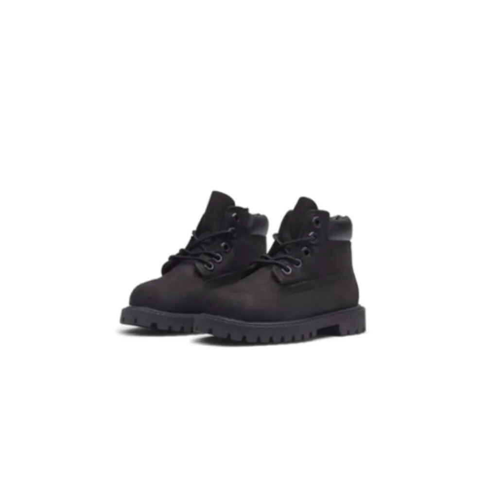 Timberland 6 Inch Premium Waterproof Boot Black Nubuck  TB-012807-001 Toddler