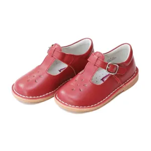Toddler And Girl's Joy Classic Leather T-Strap Mary Jane In Red