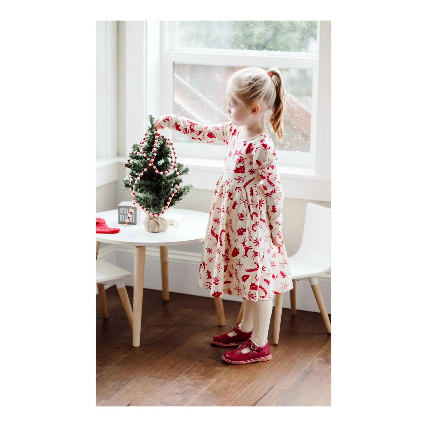 Toddler And Girl's Joy Classic Leather T-Strap Mary Jane In Red