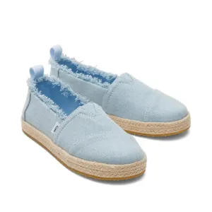Toms Alpargata 10020625 Girls US 12 Blue Denim Espadrille Casual Shoes ZPO513 (Blue,12)