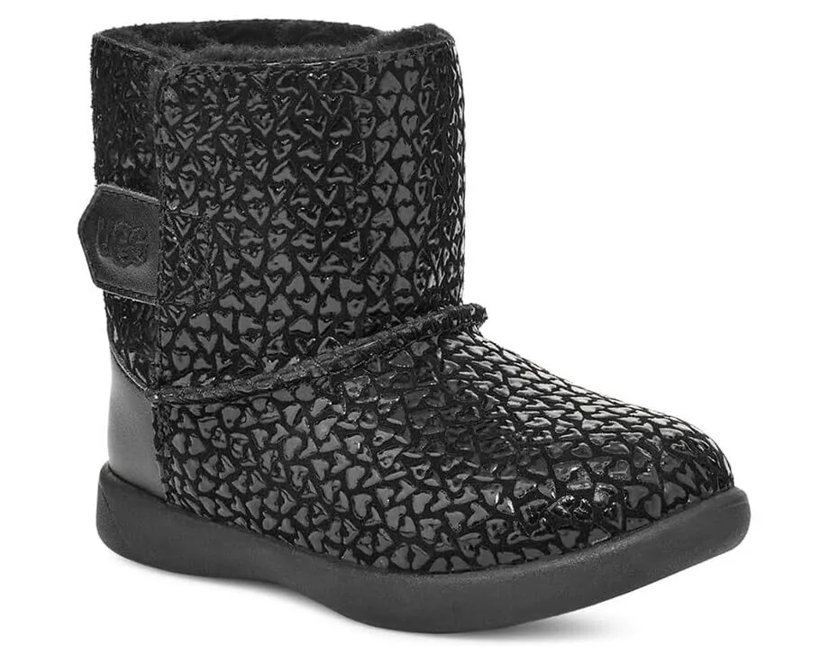 UGG Keelan Gel Hearts 1143656T-001 Boots Toddler 6 Black Round Toe Ankle KHD064