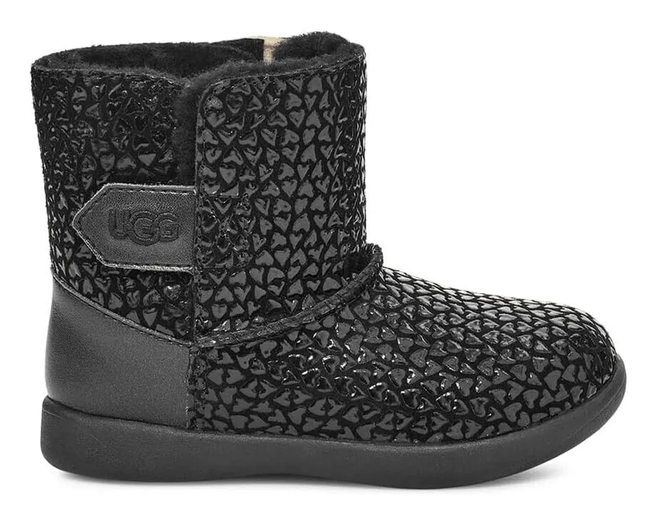 UGG Keelan Gel Hearts 1143656T-001 Boots Toddler 6 Black Round Toe Ankle KHD064