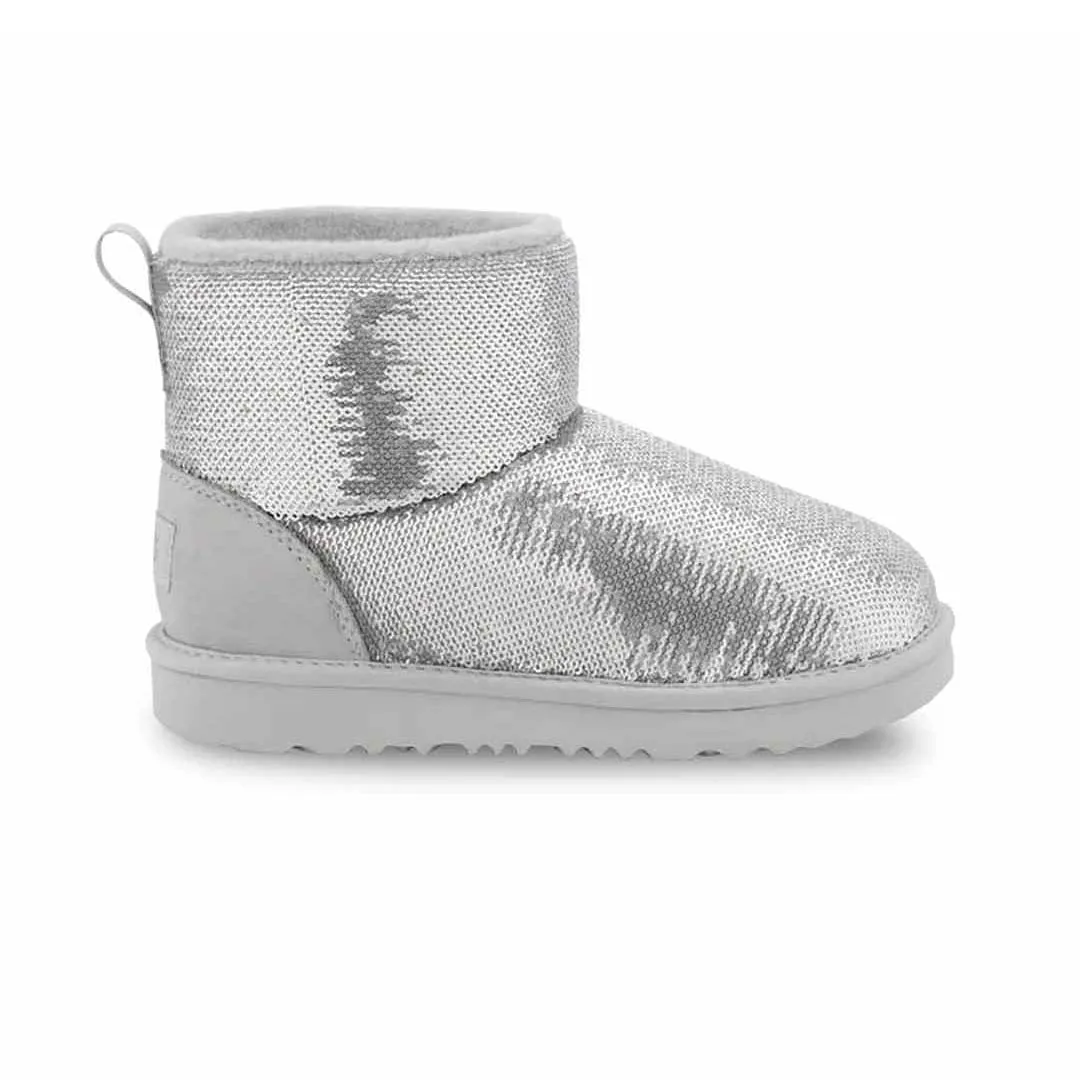 UGG? - Kids' (Preschool & Junior) Classic Mini Mirror Ball Boots (1143708K-SLVR)