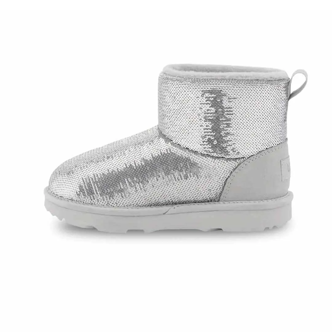 UGG? - Kids' (Preschool & Junior) Classic Mini Mirror Ball Boots (1143708K-SLVR)