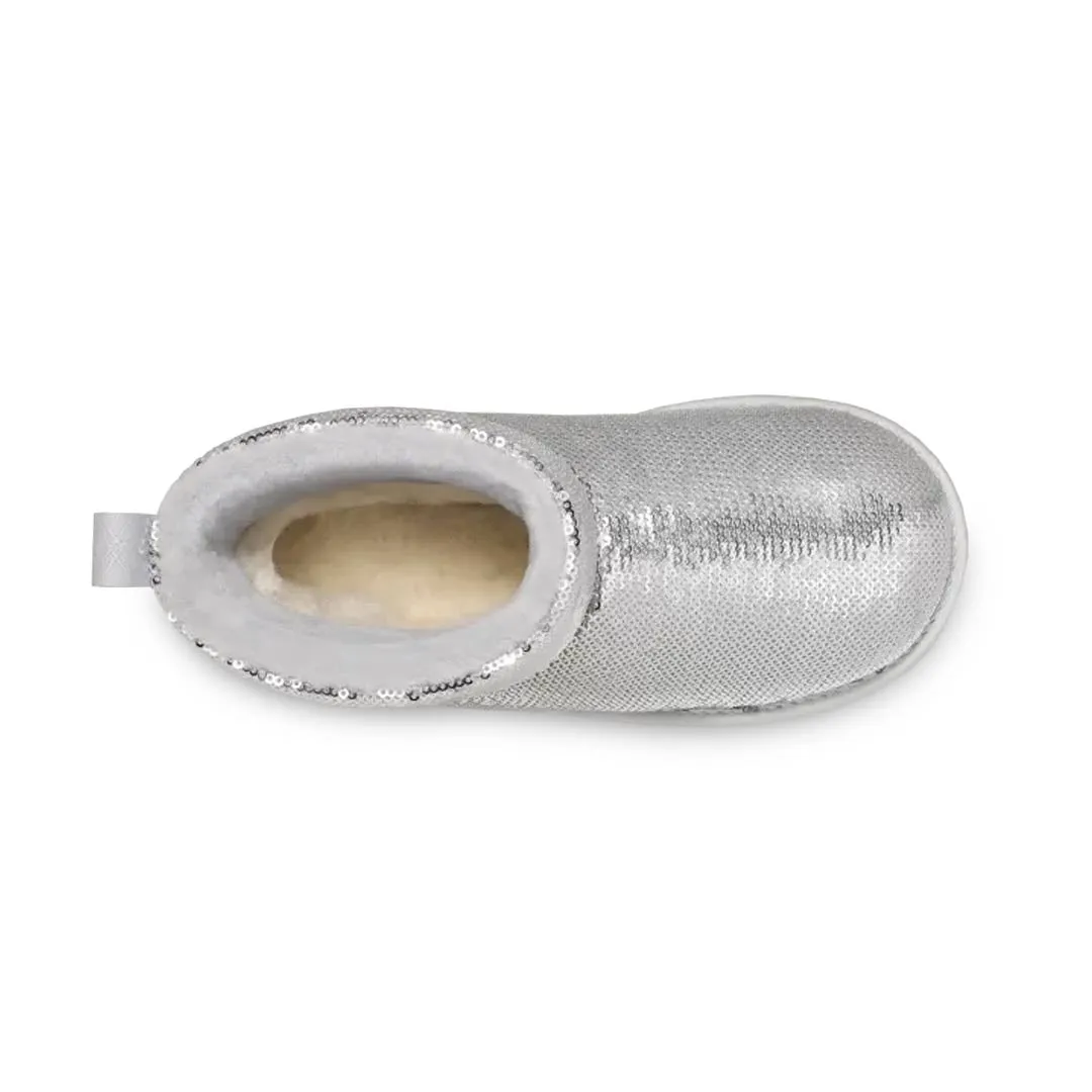 UGG? - Kids' (Preschool & Junior) Classic Mini Mirror Ball Boots (1143708K-SLVR)