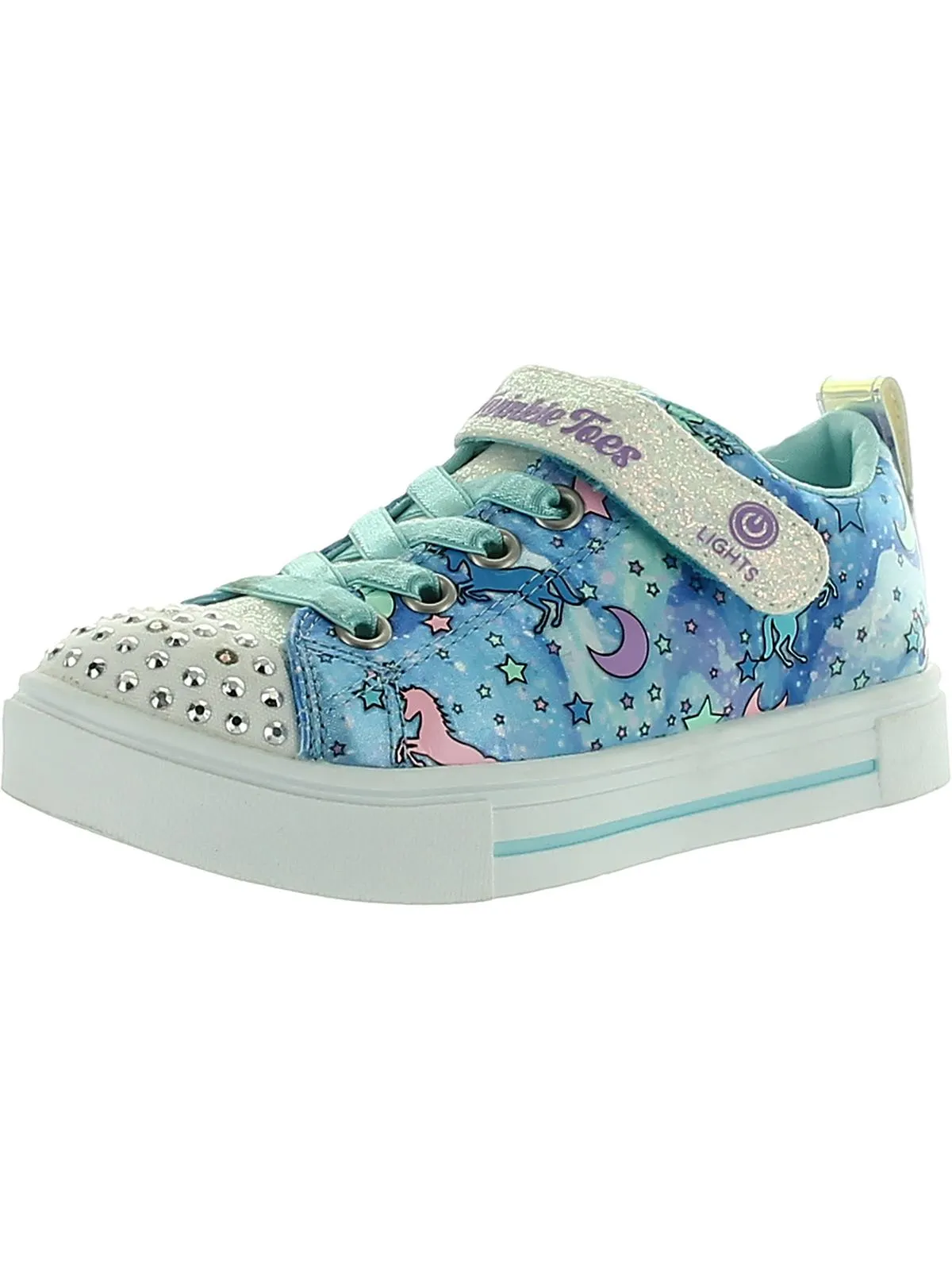 Unicorn Dreaming Girls Adjustable Glitter Light-Up Shoes