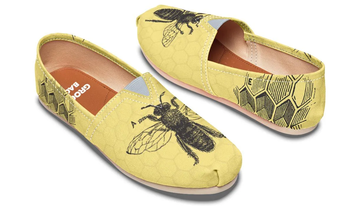 Vintage Bee Diagram Casual Shoes