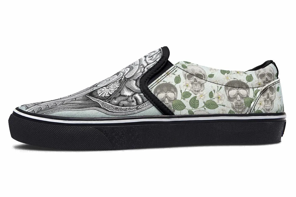 Vintage Brain Diagram Slip-On Shoes