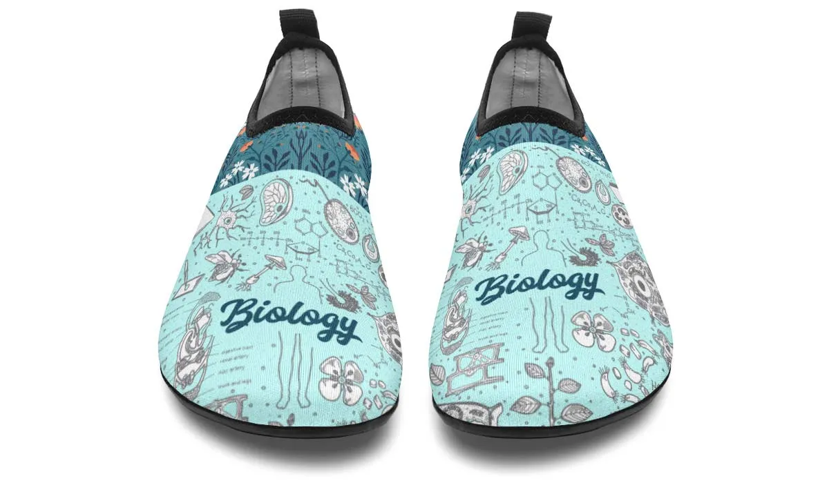 Vintage Floral Biology Aqua Barefoot Shoes