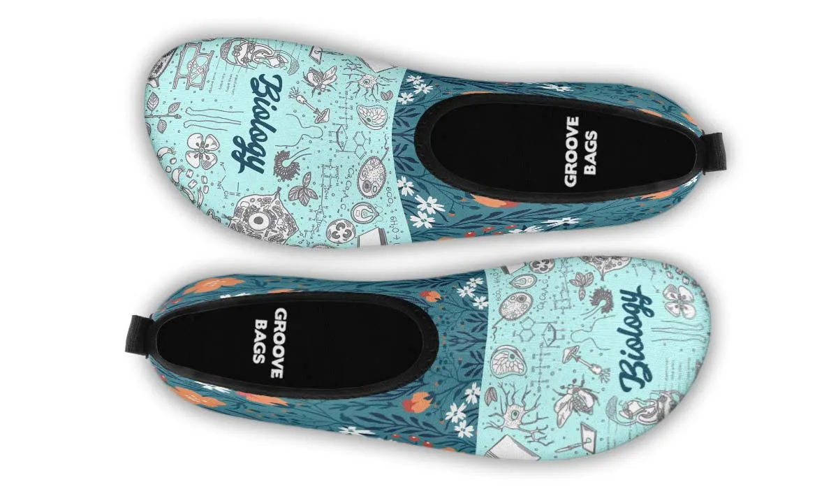 Vintage Floral Biology Aqua Barefoot Shoes