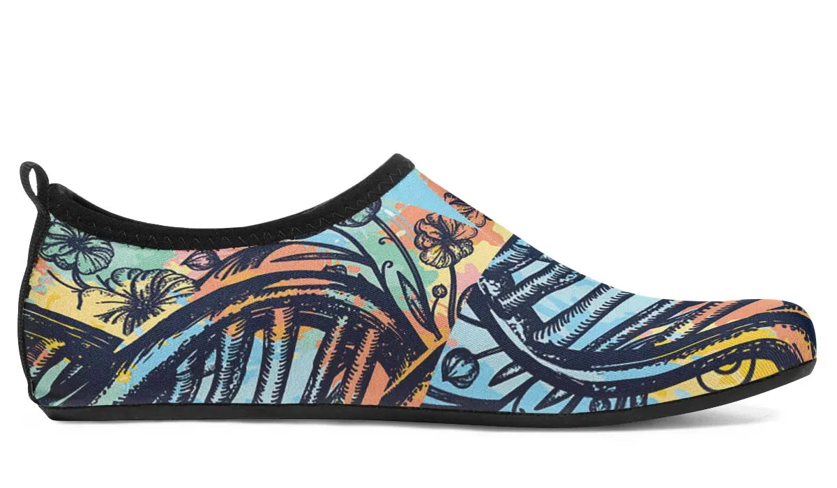Watercolor DNA Chain Aqua Barefoot Shoes