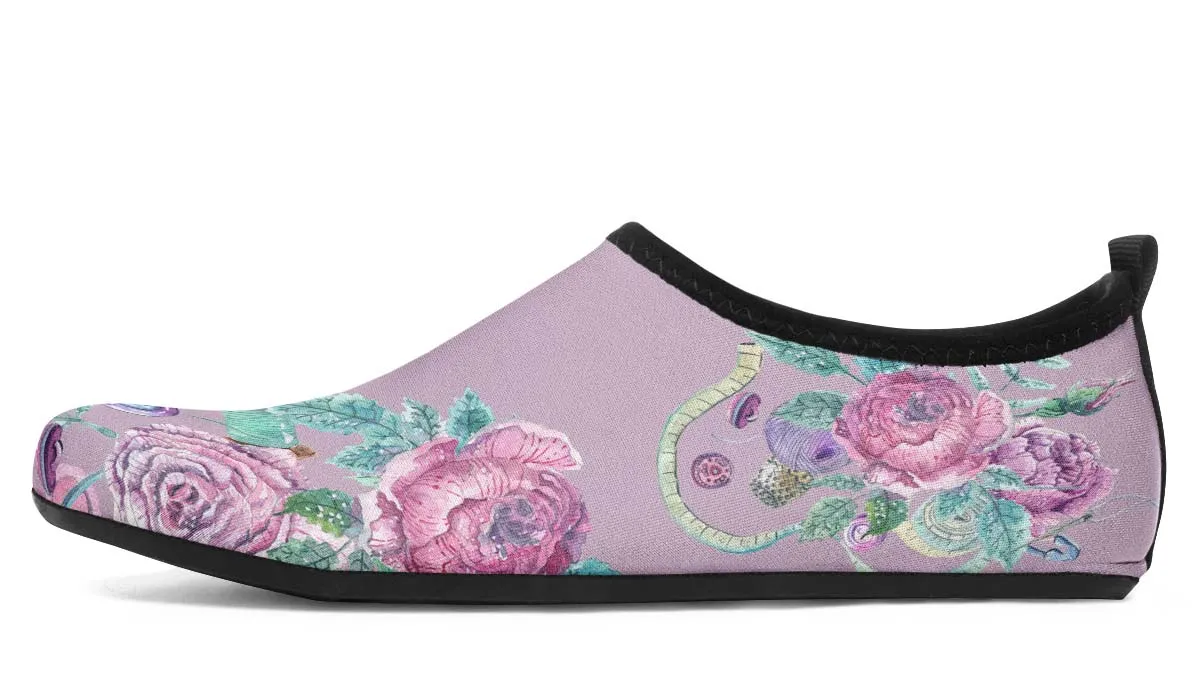 Watercolor Sewing Aqua Barefoot Shoes