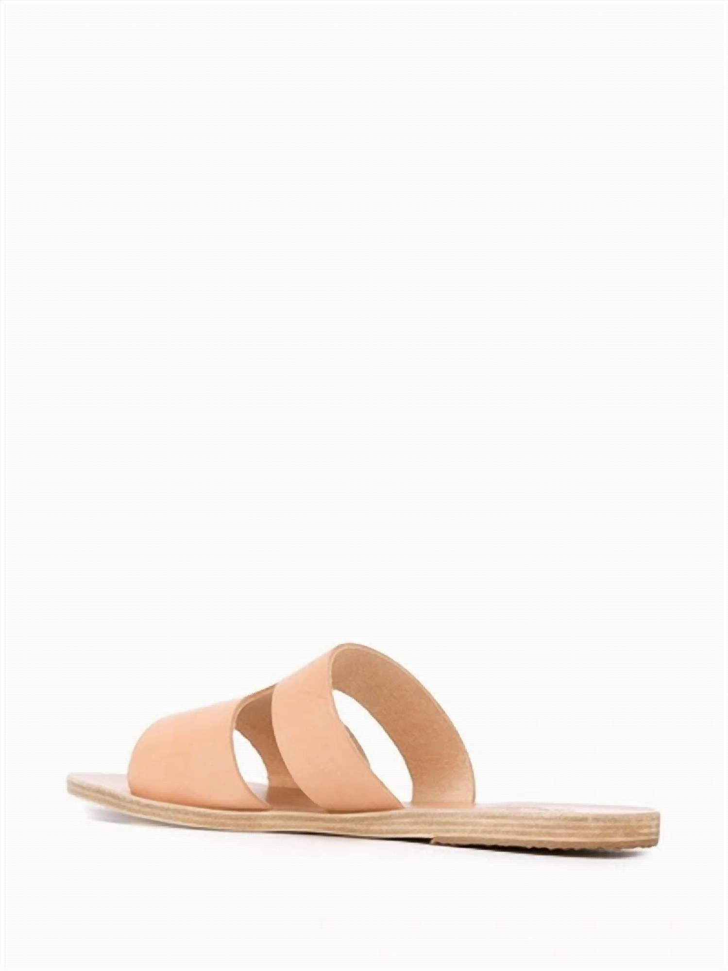 Women's Apteros Slide Leather Flat Sandals In Natural