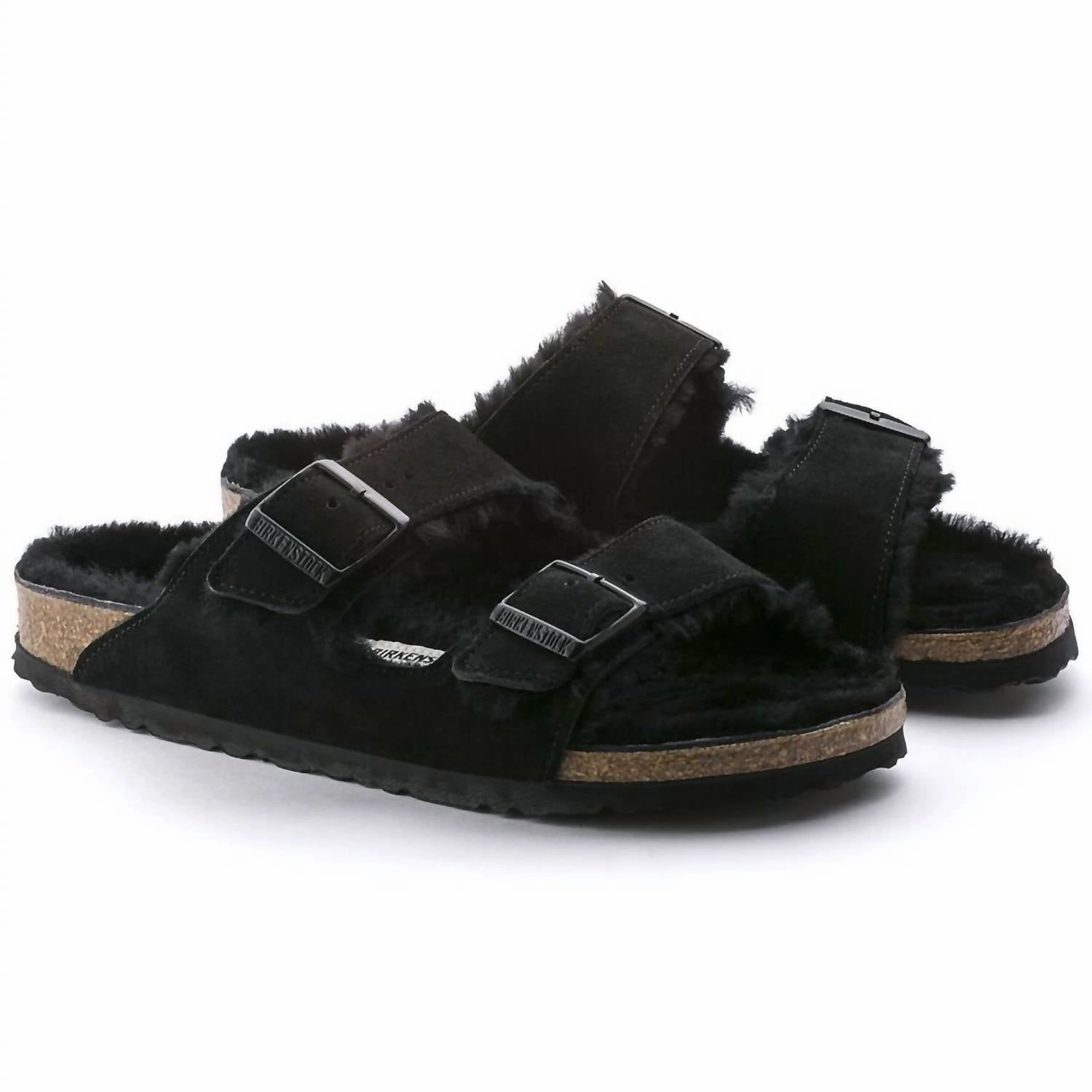 Women's Arizona Shearling Sandals In Black