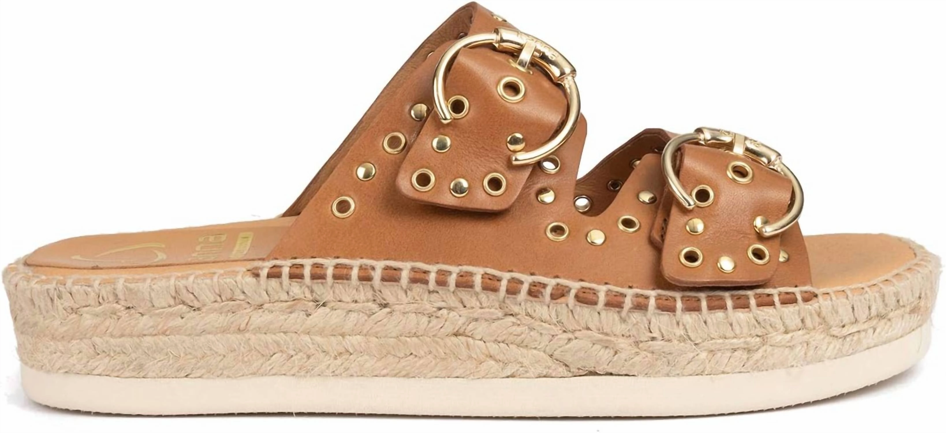 Women's Candy Leather Buckle Sandal In Cuoio Leather (Tan)