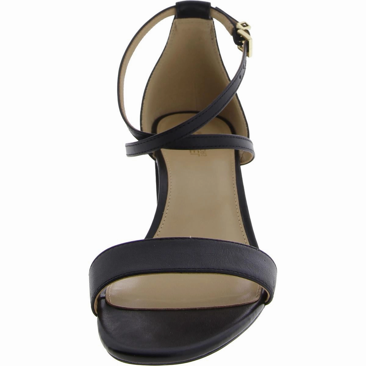 Womens Faux Leather Round toe Block Heel