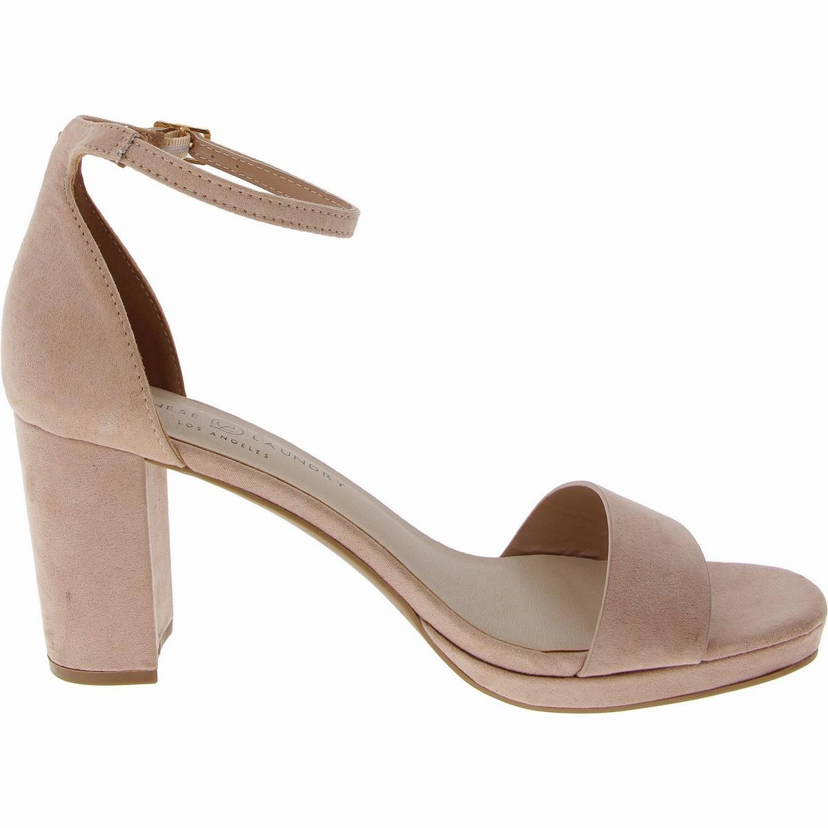 Womens Faux Suede Buckle Ankle Strap