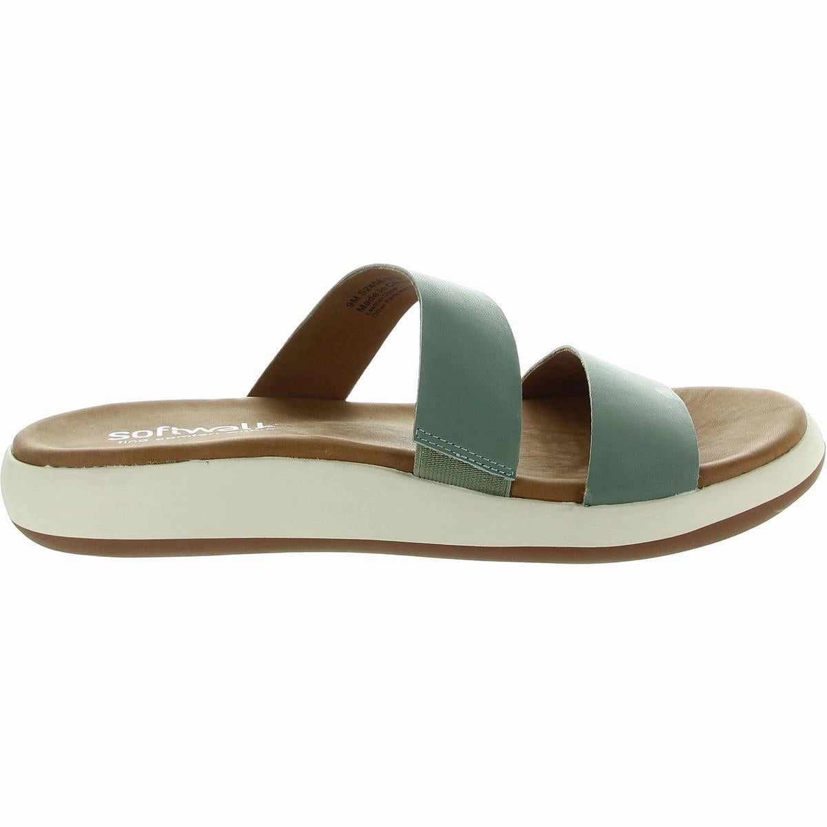 Womens Leather Slide Sandals