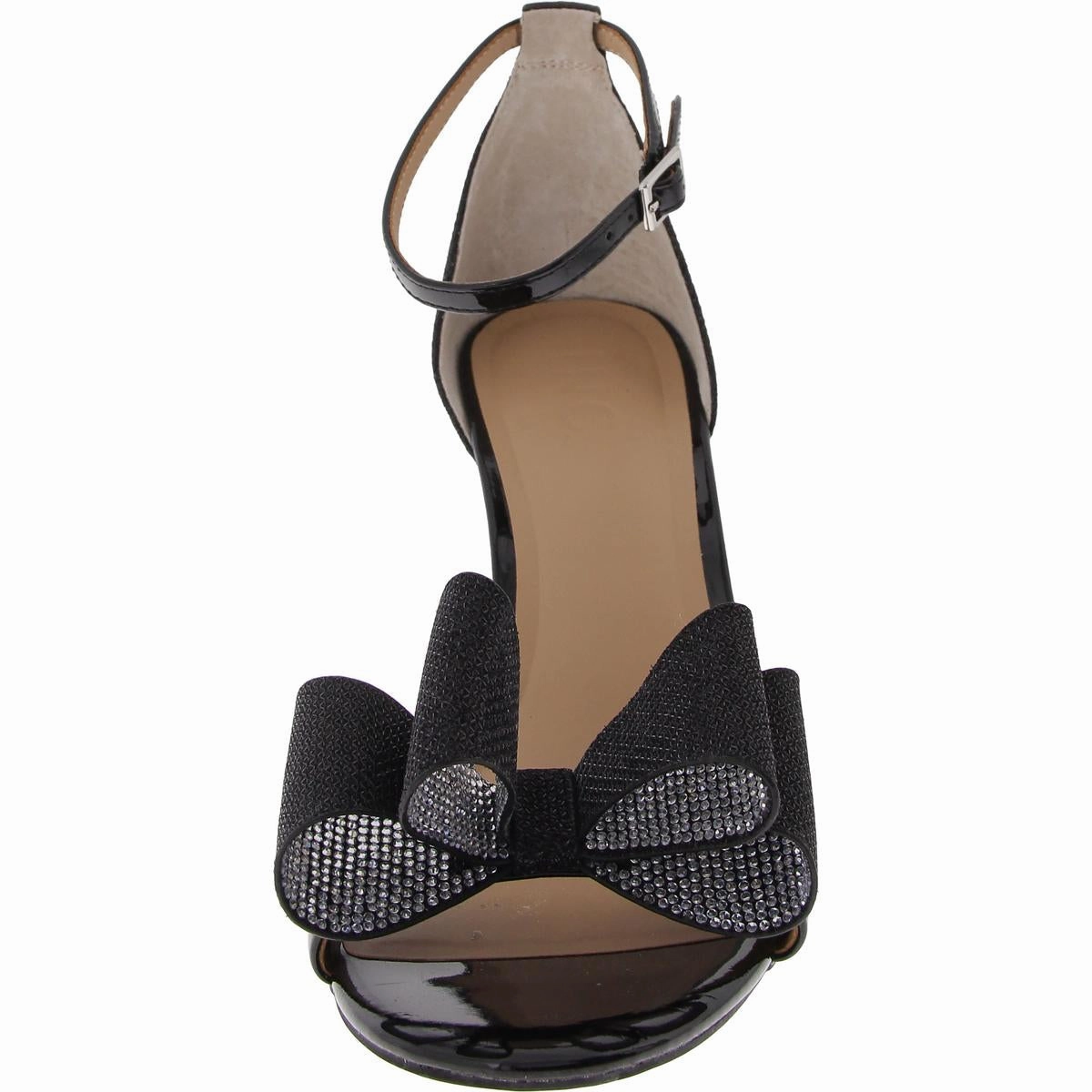 Womens Patent Bow Ankle Strap