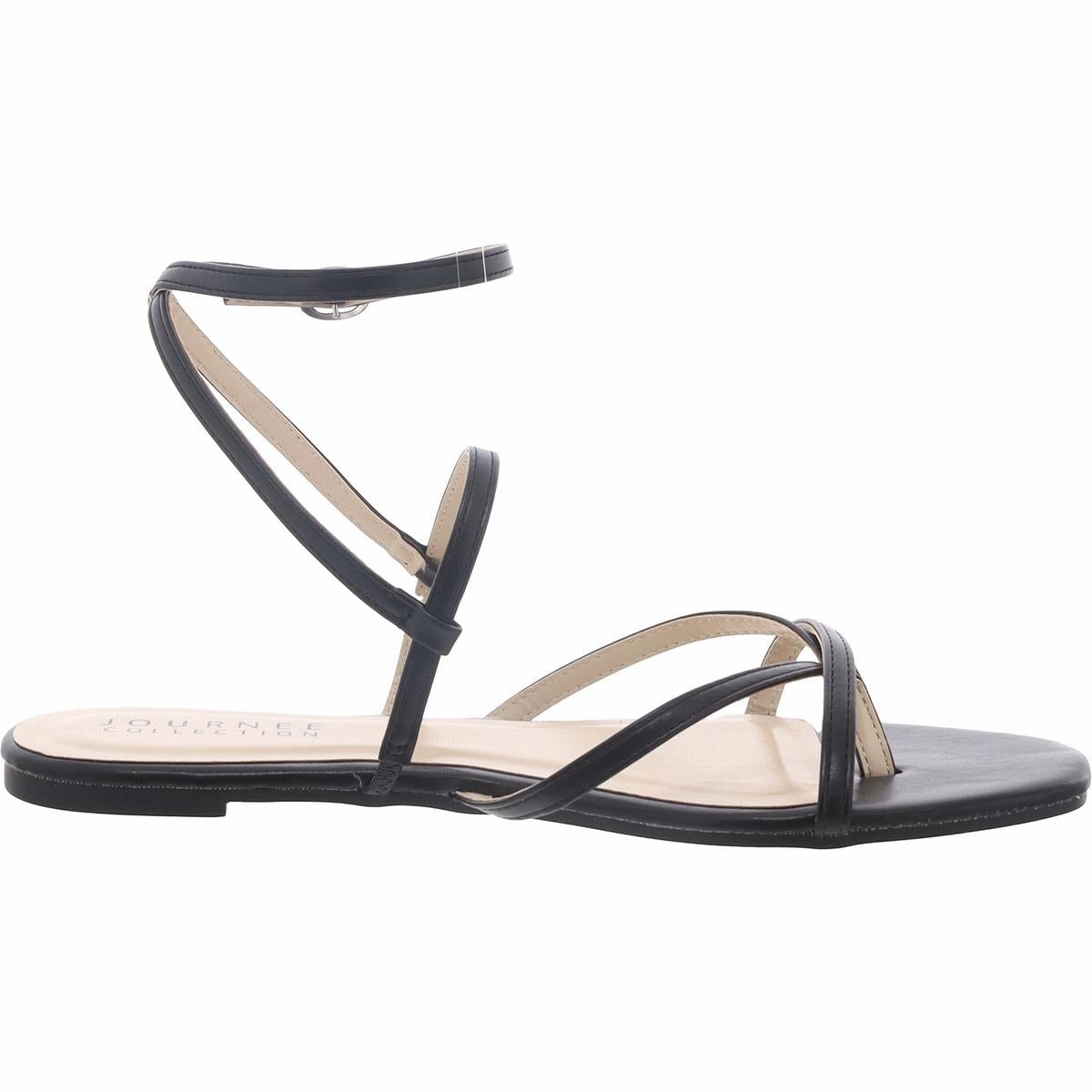 Womens Strappy Faux Leather Ankle Strap