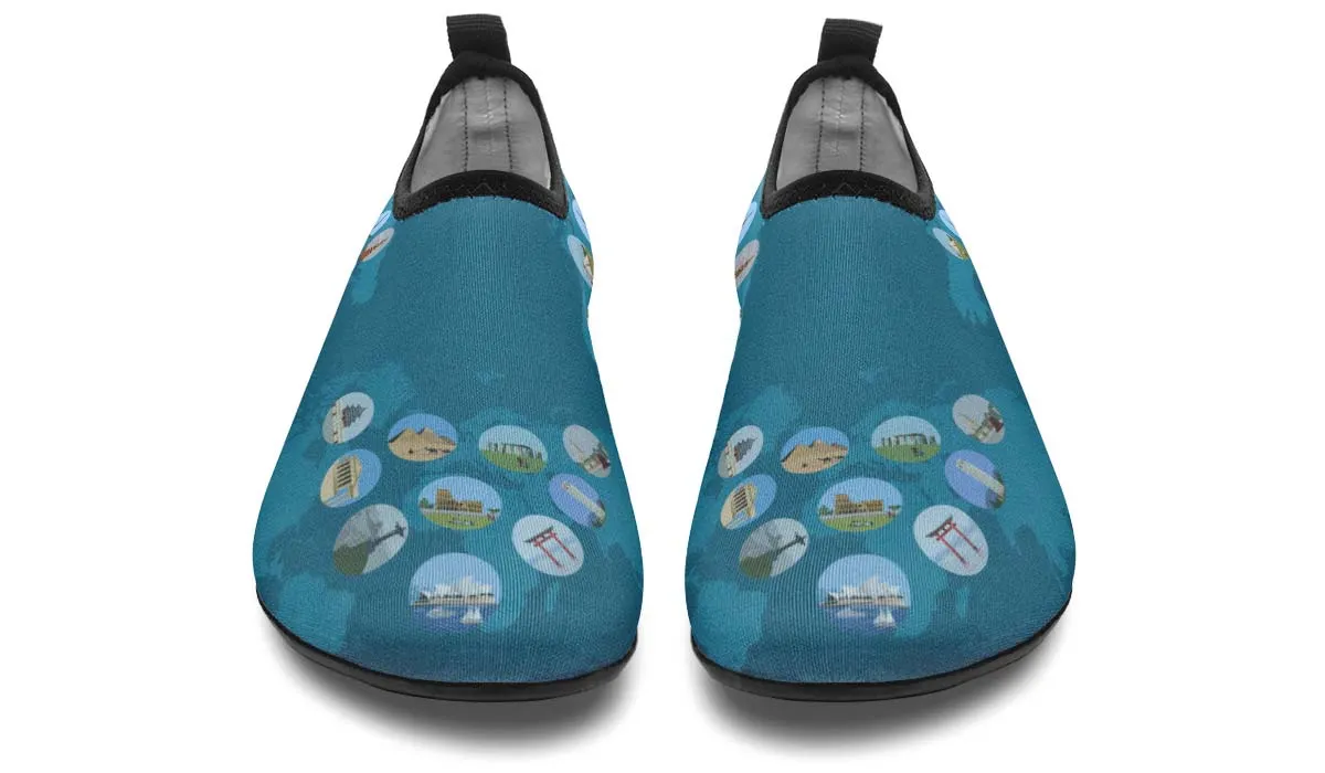 World History Aqua Barefoot Shoes