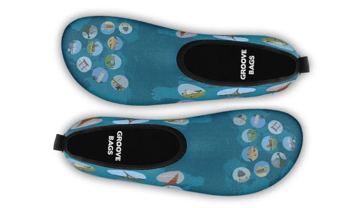 World History Aqua Barefoot Shoes