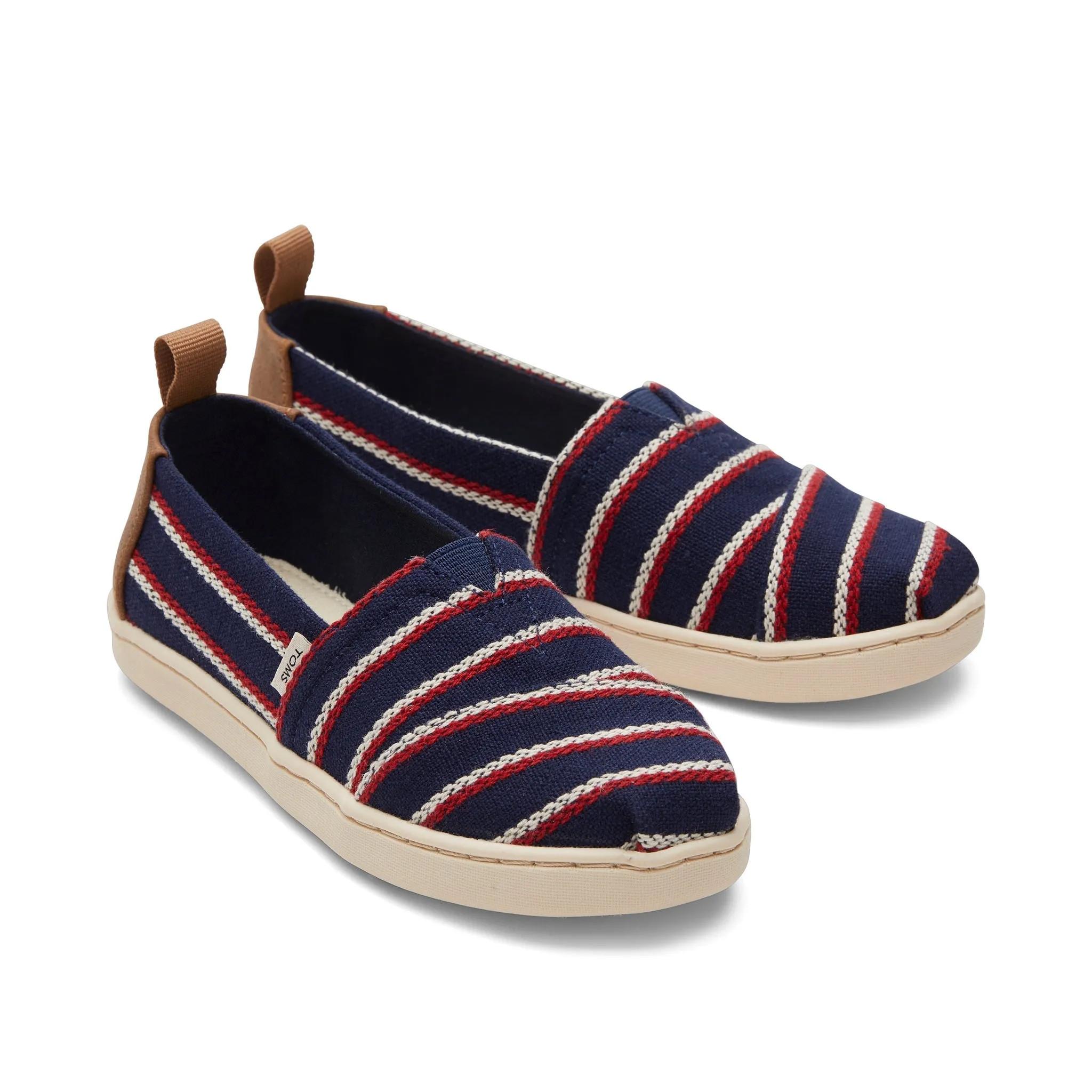 Youth Alpargata Navy Woven Stripes Kids Shoe